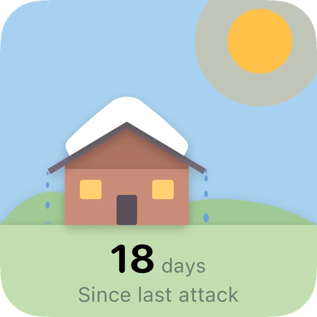 Health Picture widget in light appearance, showing an unstable snow-covered roof.